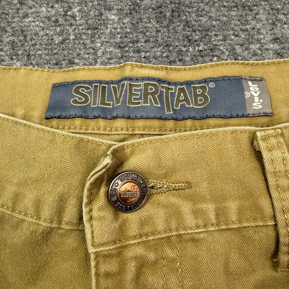 Vintage Levis Mens Cargo Pants 36x34 Khaki Canvas Baggy Relaxed Skater Y2K